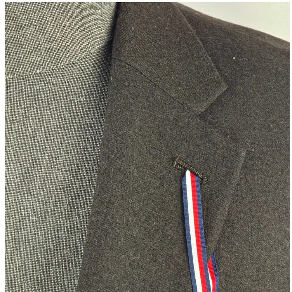 Tommy Hilfiger Sport Coat Mens 38L Dark Brown THFlex Wool Quiet‎ Luxury Polished